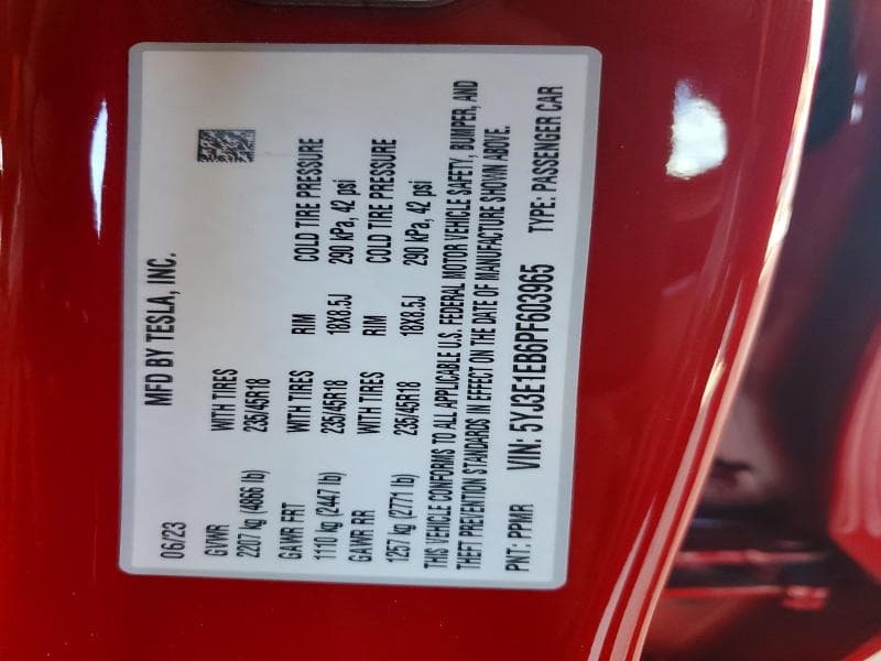 2023 TESLA MODEL 3 12