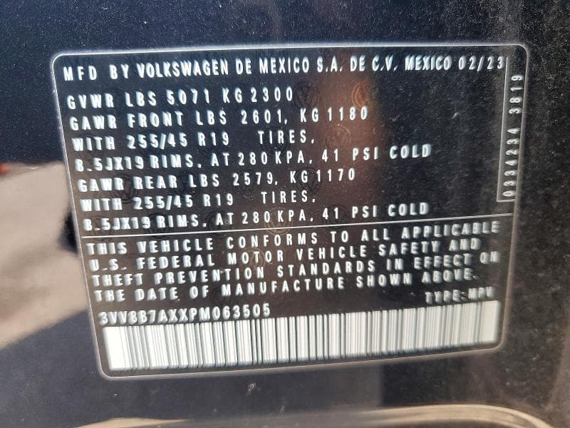 2023 VOLKSWAGEN TIGUAN SE R-LINE BLACK 13
