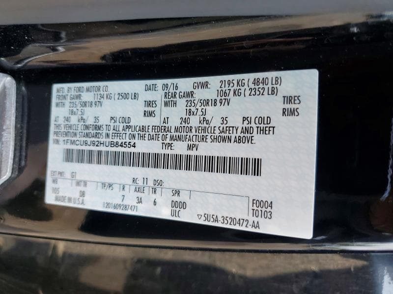 2017 FORD ESCAPE TITANIUM 13