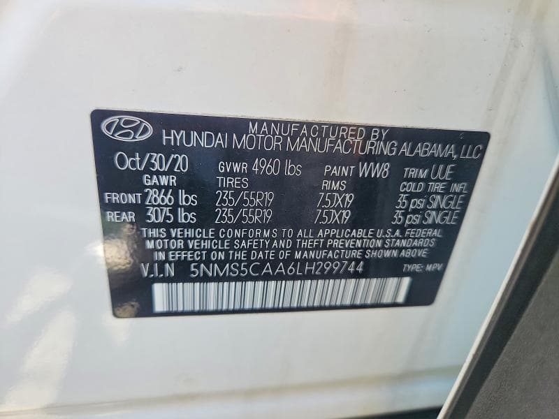 2020 HYUNDAI SANTA FE LIMITED 2.0T 13