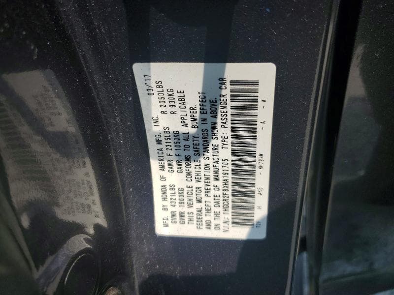 2017 HONDA ACCORD EXL 13