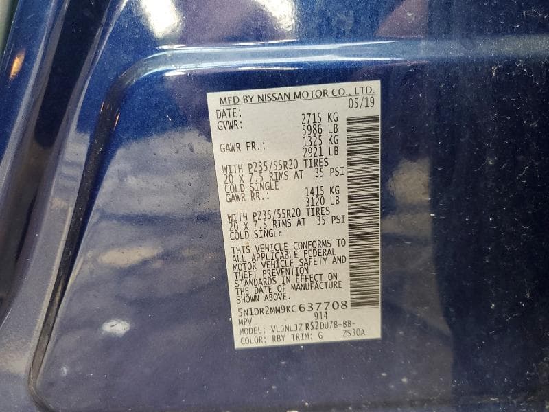 2019 NISSAN PATHFINDER PLATINUM 14