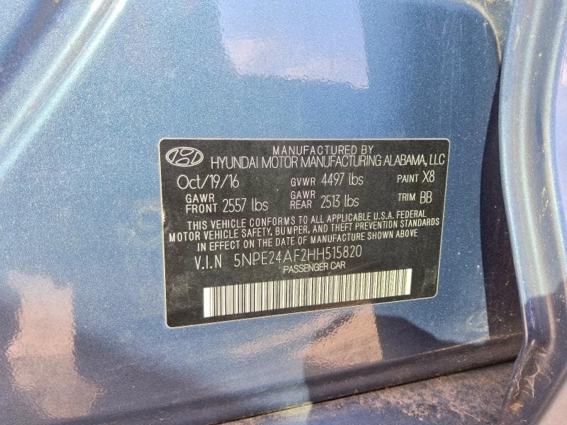 2017 HYUNDAI SONATA SE 5