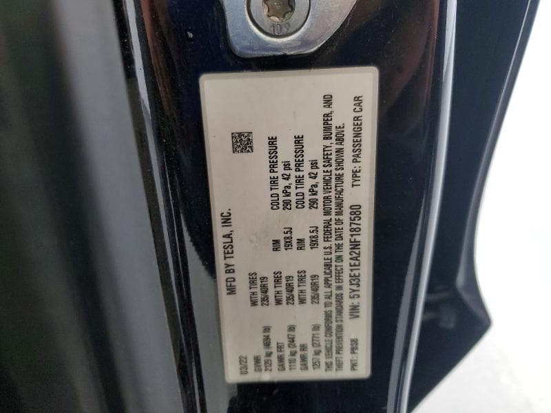 2022 TESLA MODEL 3 12