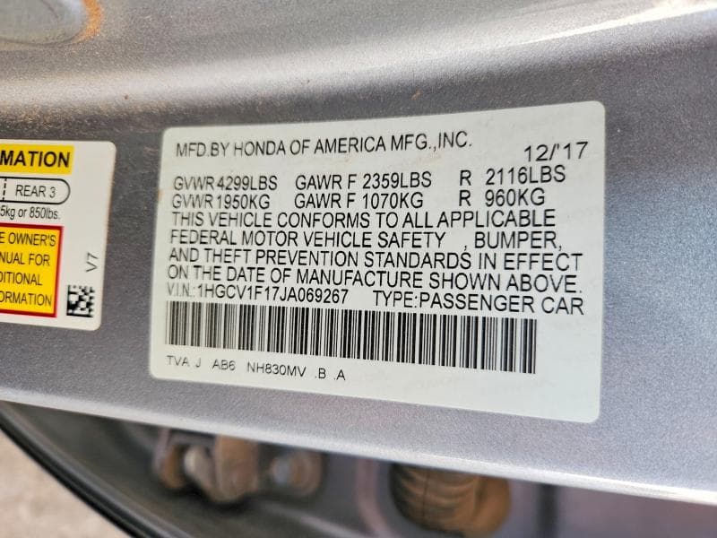2018 HONDA ACCORD LX 12