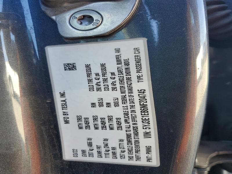 2022 TESLA MODEL 3 13