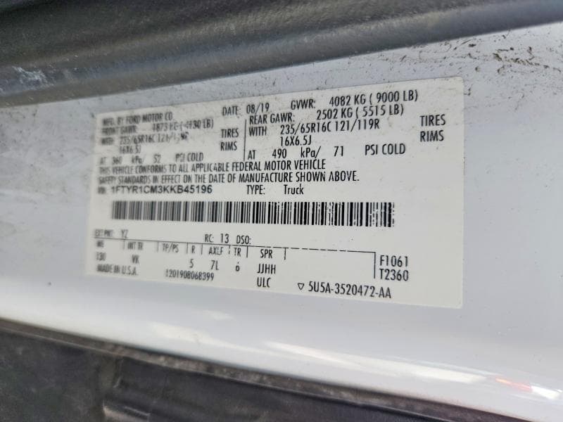 2019 FORD TRANSIT T-250 13