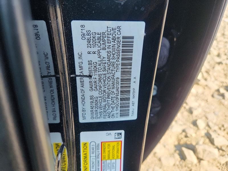 2018 HONDA ACCORD TOURING HYBRID 12