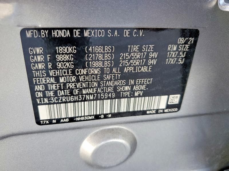 2022 HONDA HR-V LX 13
