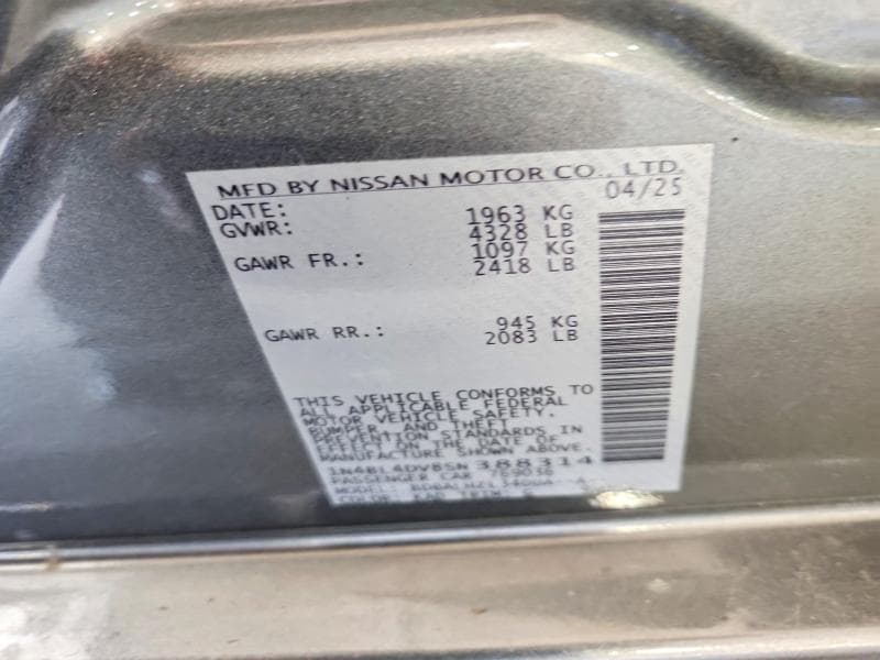 2025 NISSAN ALTIMA SV 12