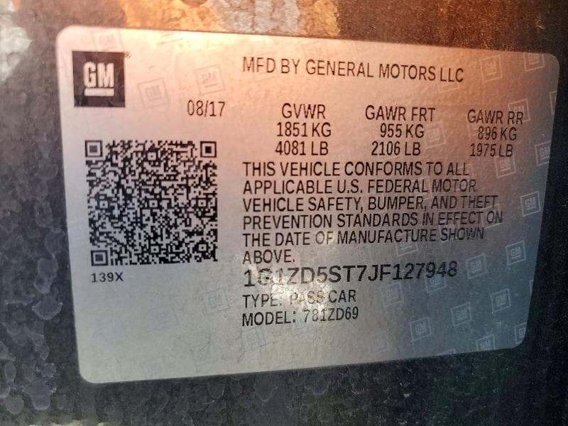 2018 CHEVROLET MALIBU LT 12