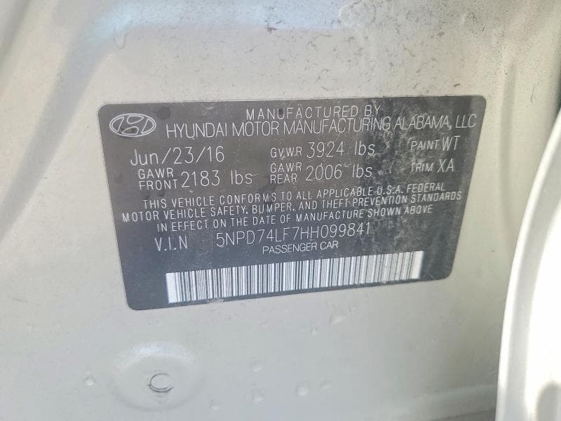 2017 HYUNDAI ELANTRA SE 12