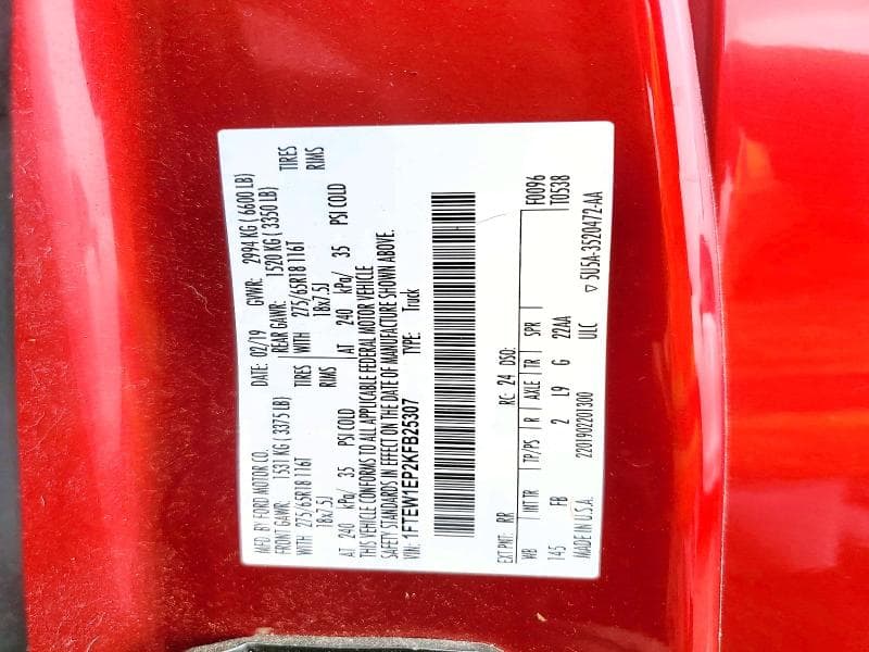 2019 FORD F150 SUPERCREW 12