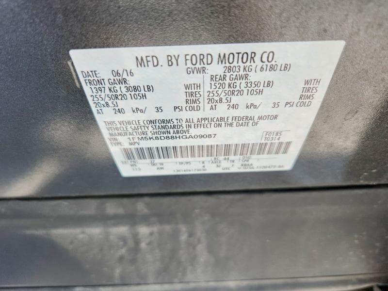 2017 FORD EXPLORER XLT 13