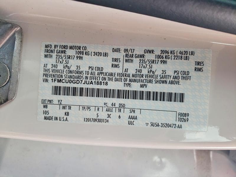 2018 FORD ESCAPE SE SE 13