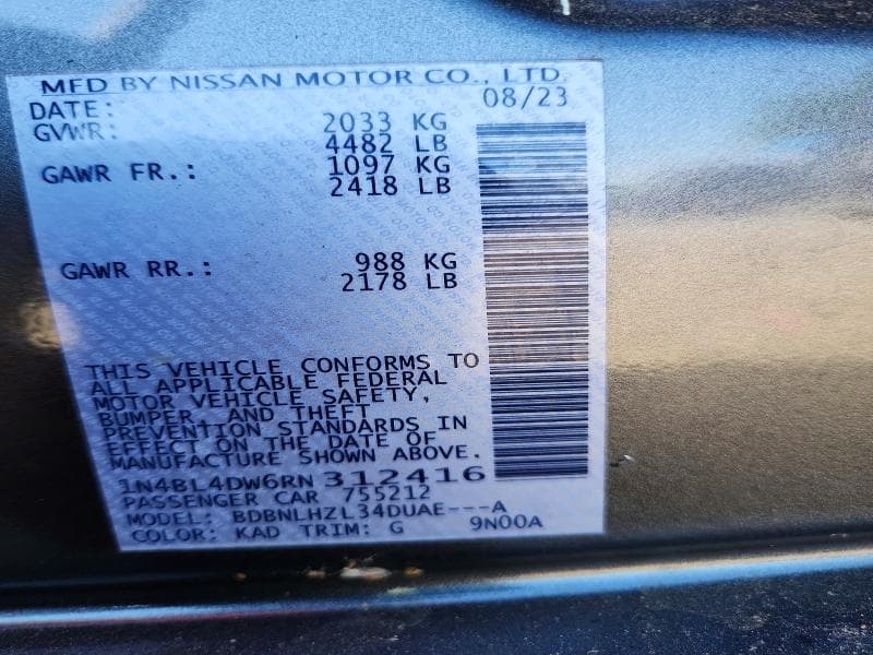 2024 NISSAN ALTIMA SV 12