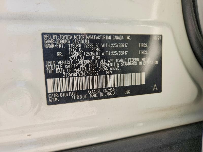 2021 TOYOTA RAV4 XLE 14