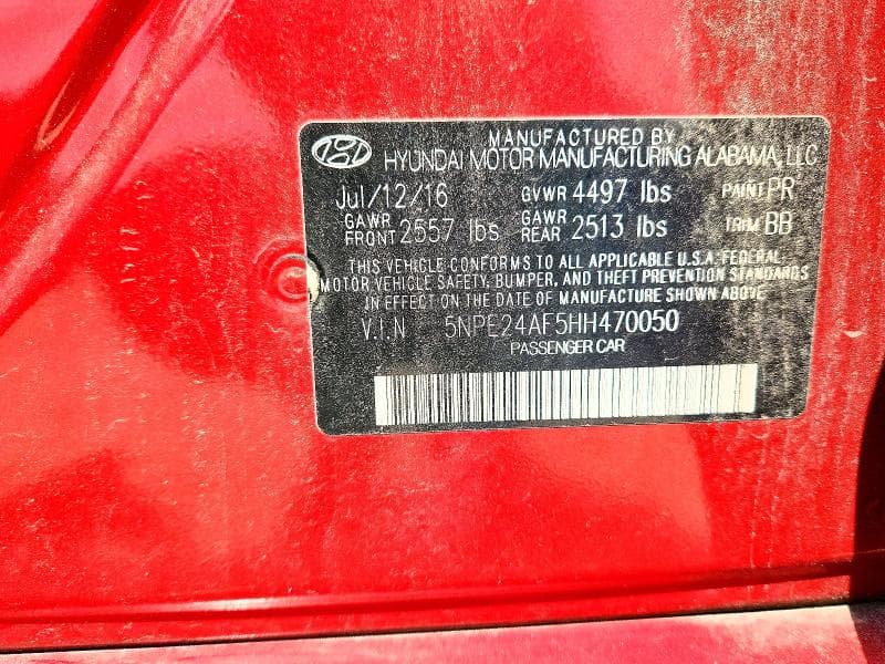 2017 HYUNDAI SONATA SE SE 13