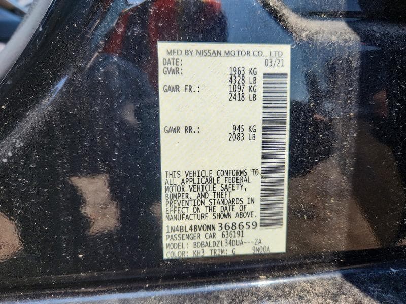 2021 NISSAN ALTIMA 2.5 S 13