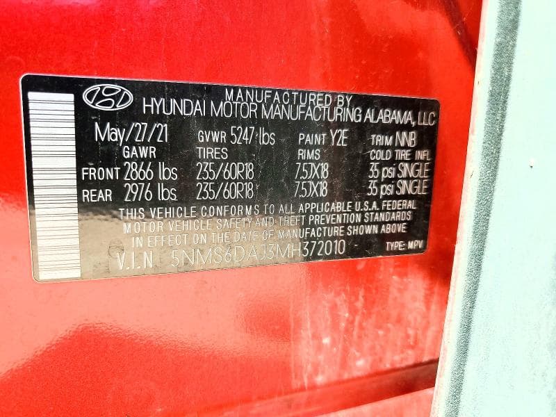 2021 HYUNDAI SANTA FE SEL 14