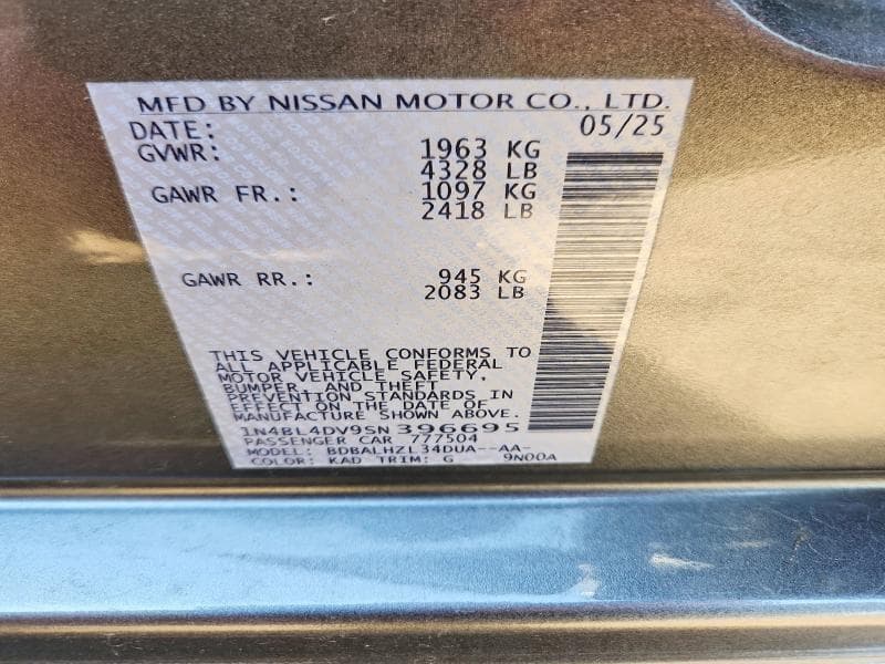 2025 NISSAN ALTIMA SV 13