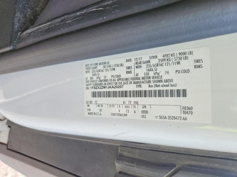 2018 FORD TRANSIT T-350 13