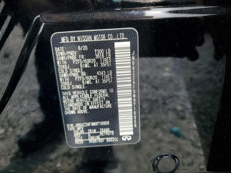 2021 INFINITI QX80 LUXE 13