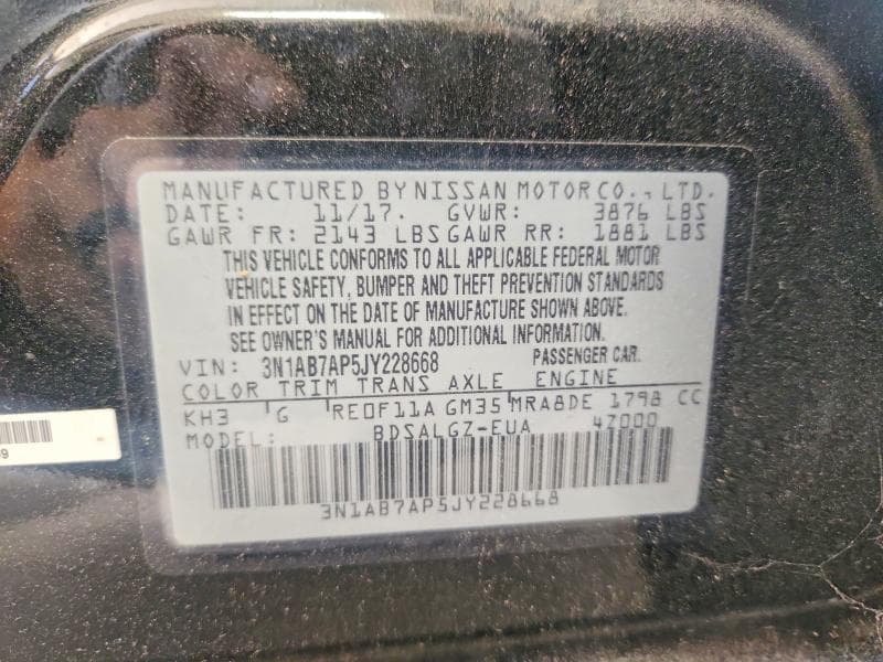 2018 NISSAN SENTRA SL 13