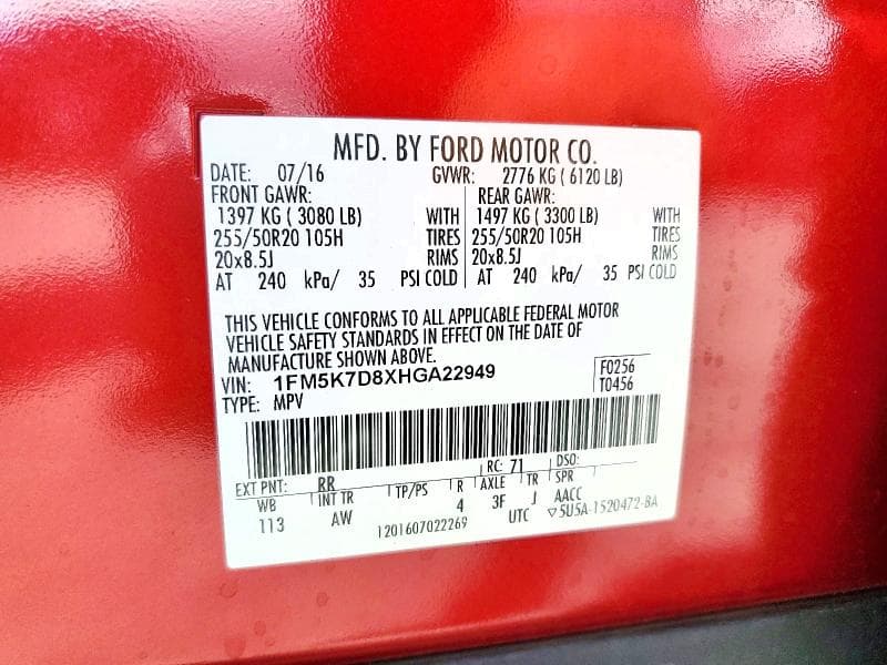 2017 FORD EXPL XLT 12