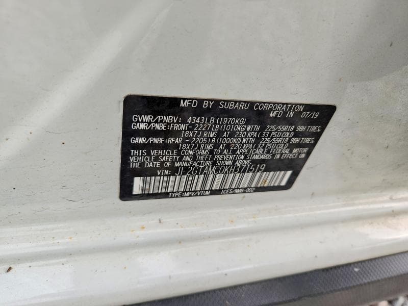 2019 SUBARU CROSSTREK LIMITED 12