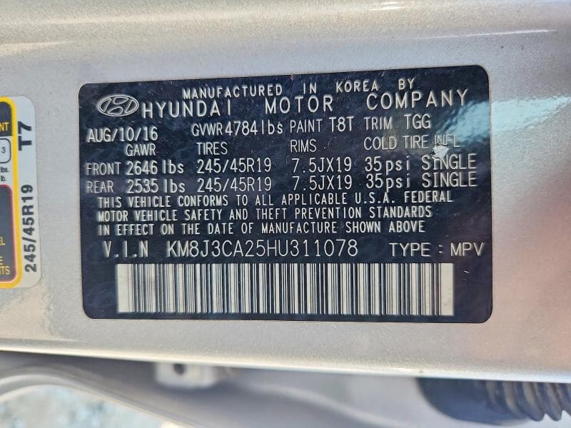 2017 HYUNDAI TUCSON SPORT 13