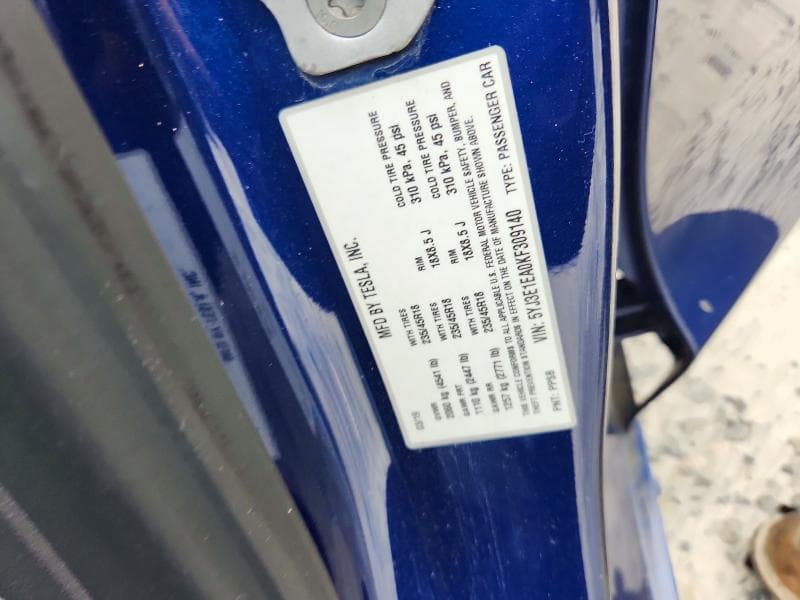 2019 TESLA MODEL 3 12