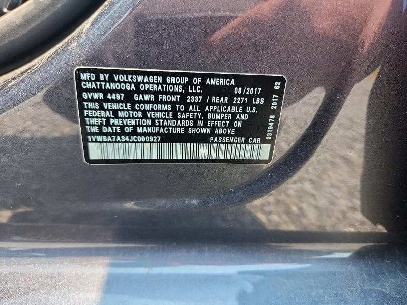 2018 VOLKSWAGEN PASSAT SE 12
