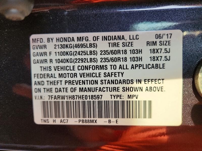 2017 HONDA CR-V EXL 13