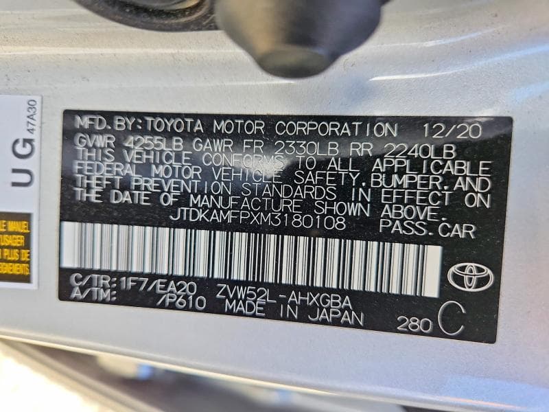 2021 TOYOTA PRIUS PRIME XLE 12