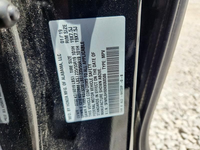 2019 HONDA ODYSSEY ELITE 13