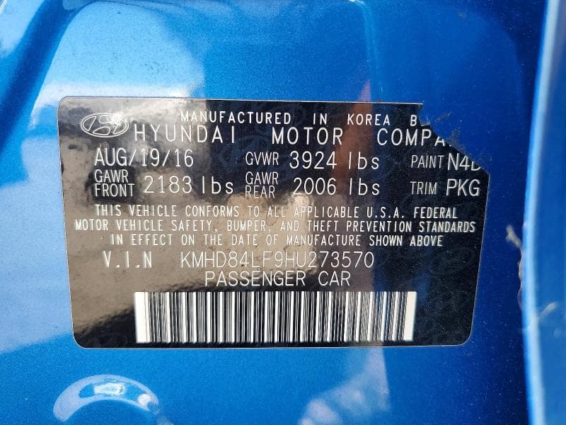 2017 HYUNDAI ELANTRA SE 12