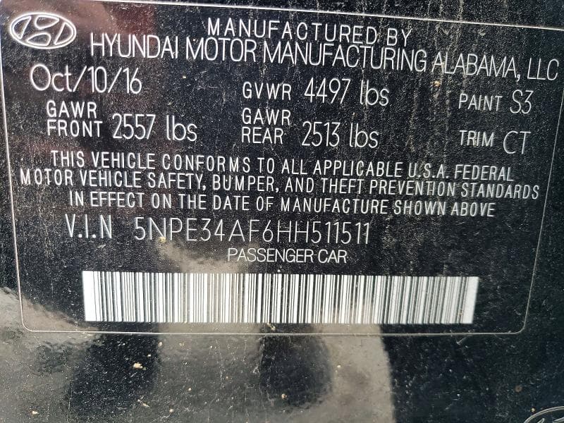 2017 HYUNDAI SONATA SPORT 12