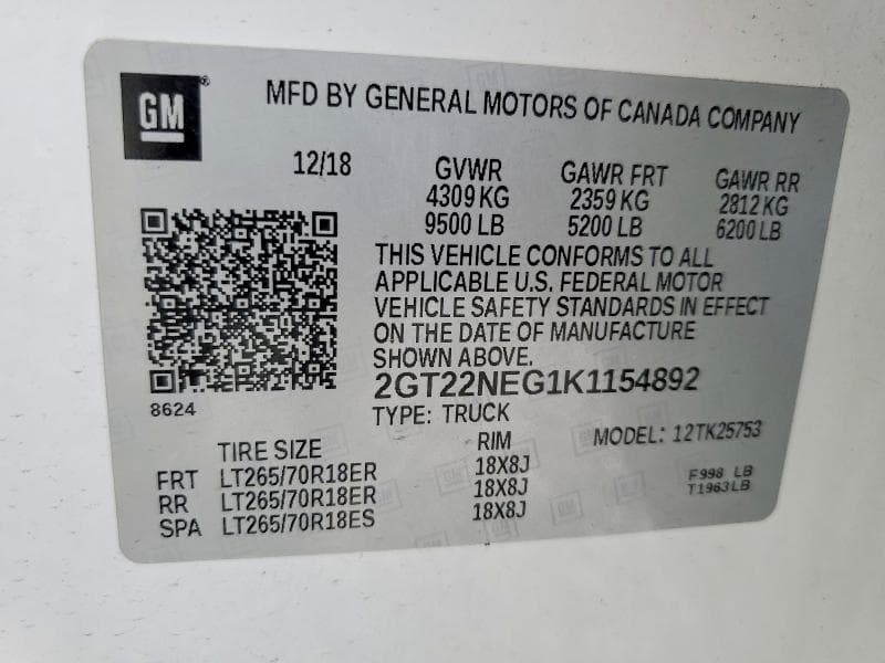 2019 GMC SIERRA K2500 HEAVY DUTY 12