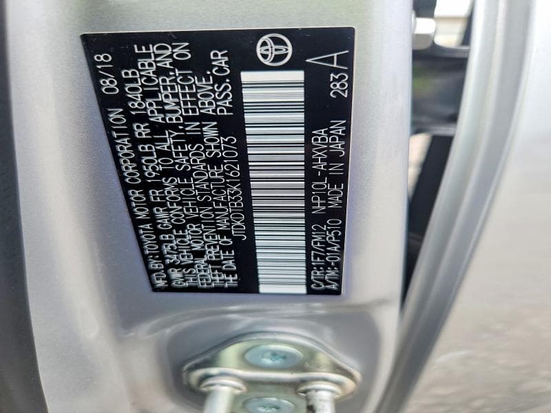 2019 TOYOTA PRIUS C L 12