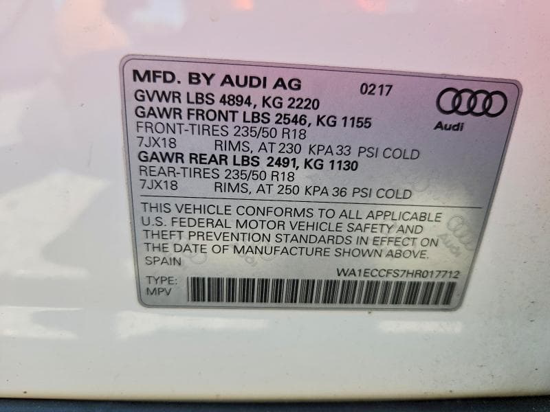 2017 AUDI Q3 PREMIUM 12