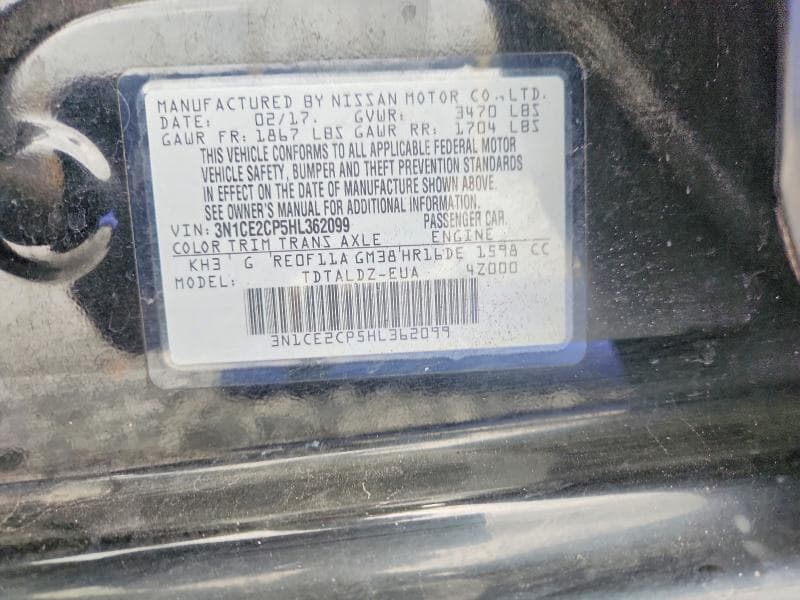 2017 NISSAN VERSA NOTE SV 12
