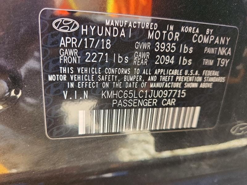 2018 HYUNDAI IONIQ BLUE 12