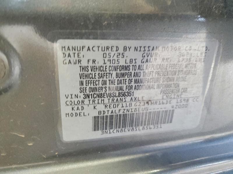 2025 NISSAN VERSA SV 12