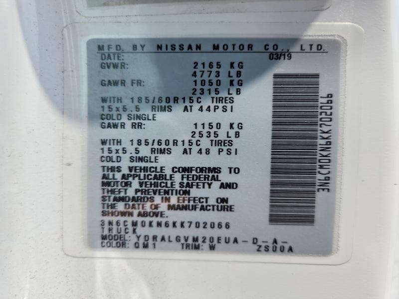 2019 NISSAN NV200 13