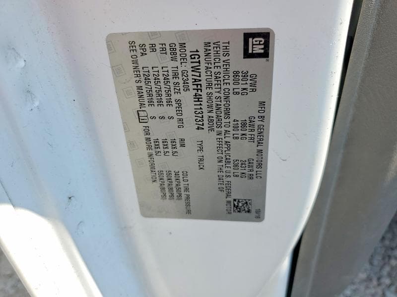2017 GMC SAVANA 2500 CARGO DELIVERY VAN G2500 14