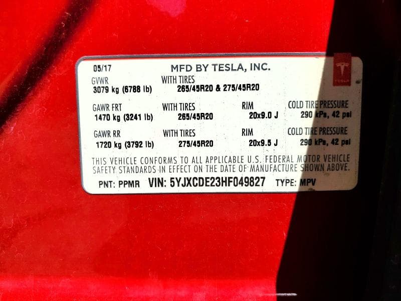 2017 TESLA MODEL X 13