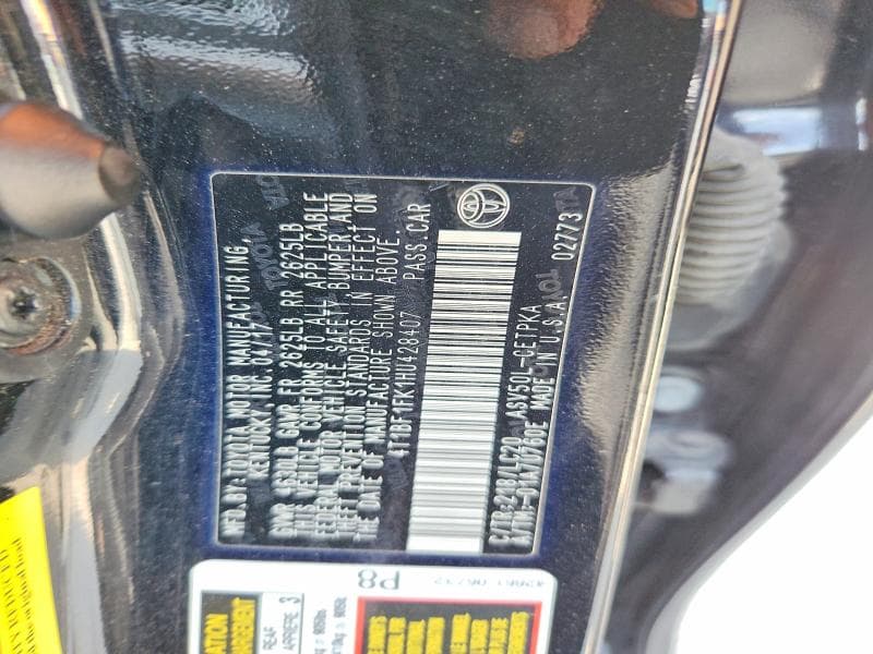 2017 TOYOTA CAMRY XSE 12