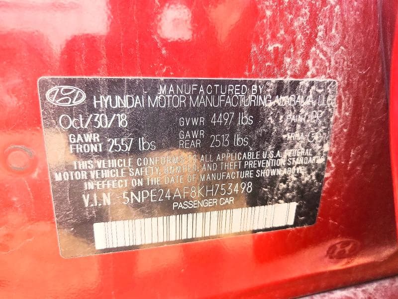 2019 HYUNDAI SONATA SE 12