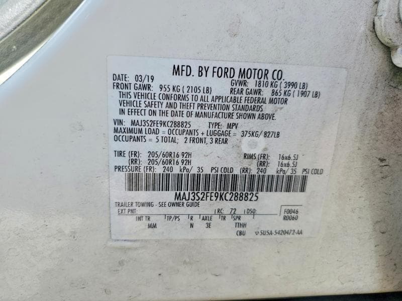2019 FORD ECOSPORT S 13